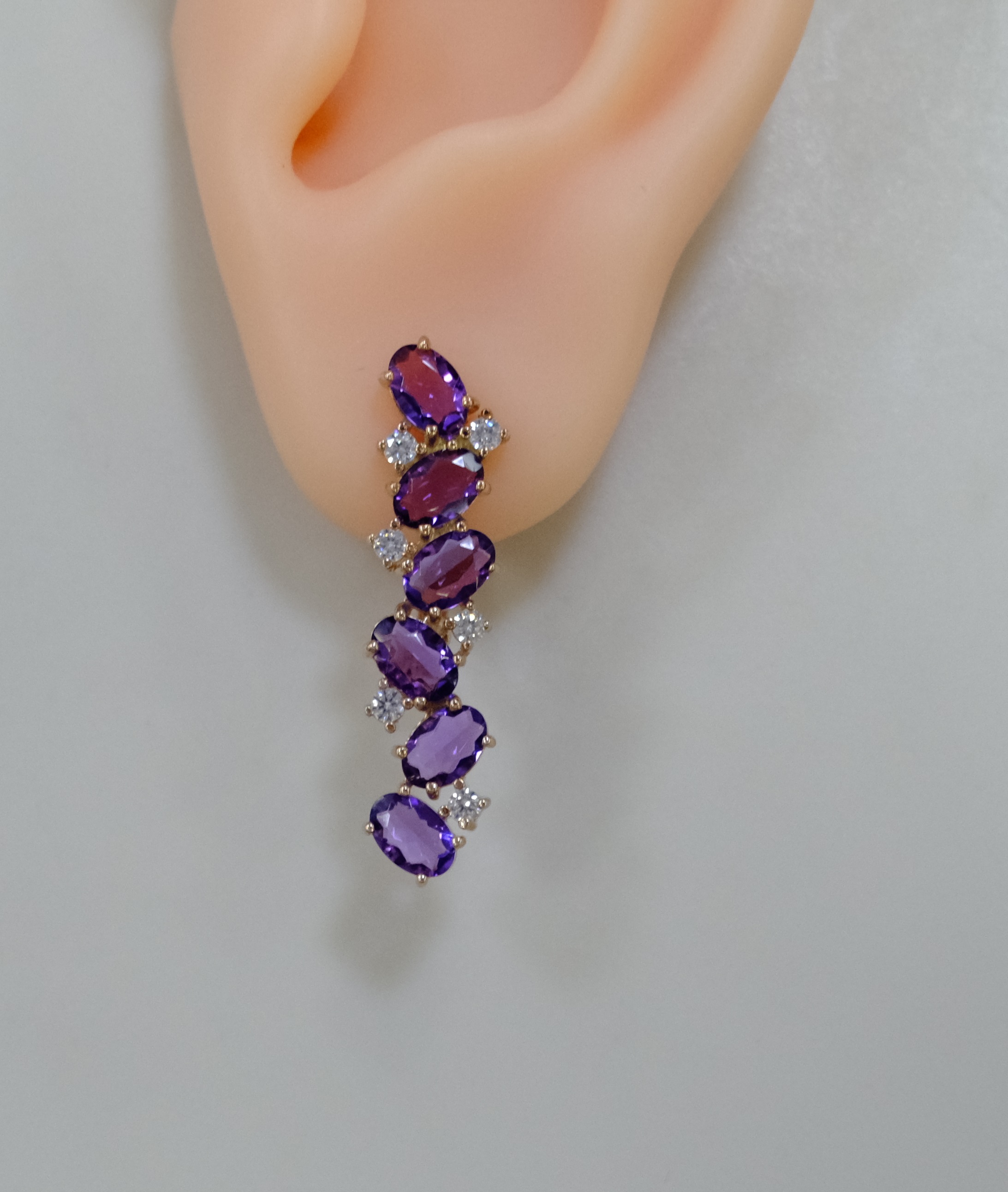 Серебряные серьги с аметистами